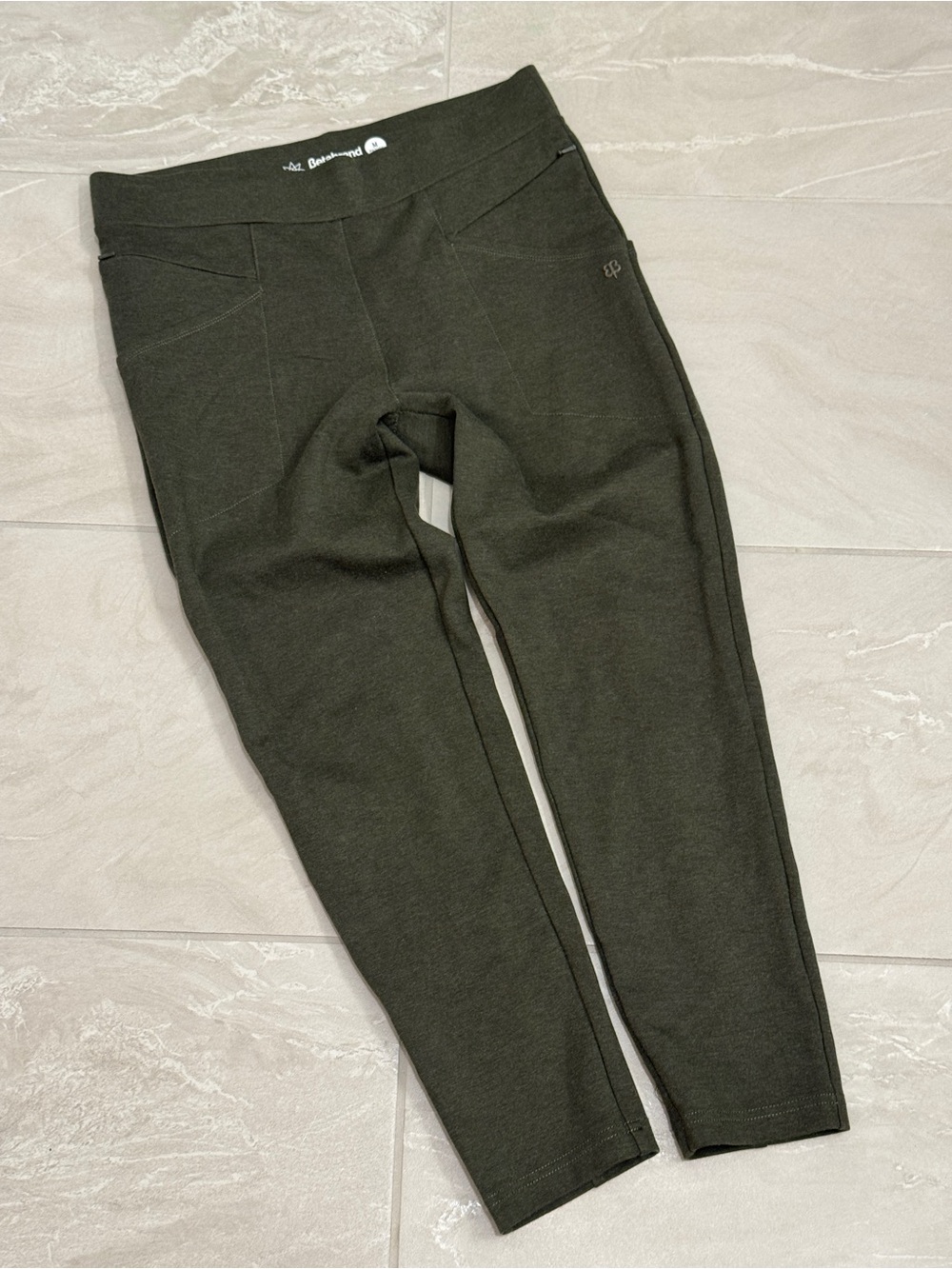 Betabrand Olive Green Performance Leggings Stretch Athletic Yoga Pants